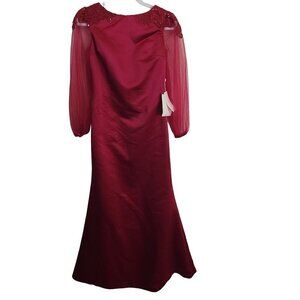 Lan Ting Bride New Red Satin Mother Of The Bride/ Groom/ Bridesmaid Gown Size S